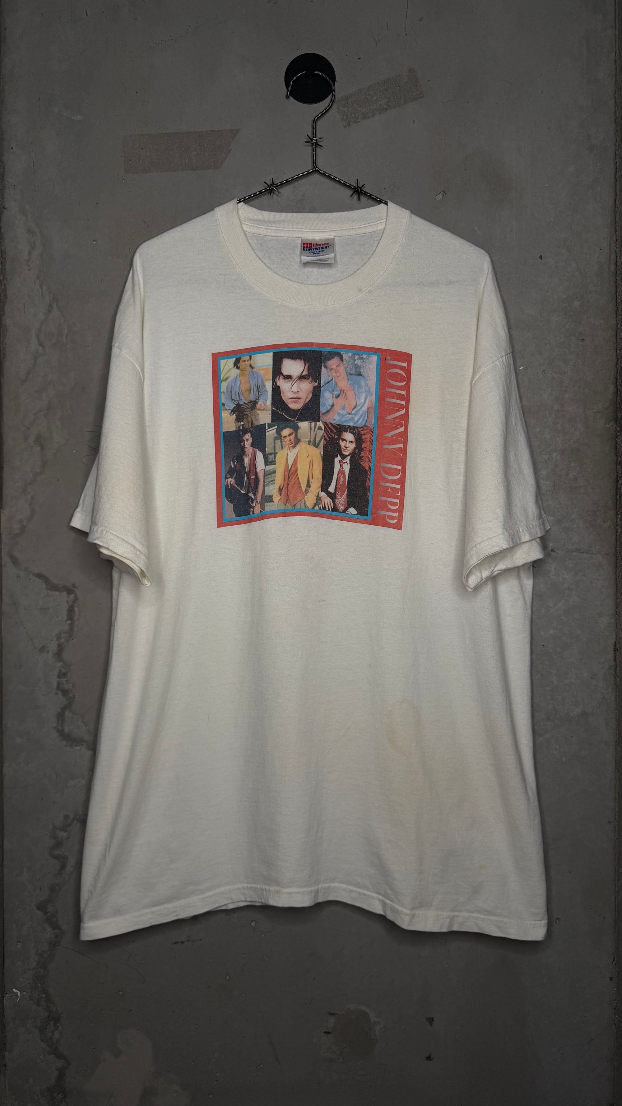 JOHNNY DEPP HEART THROB ERA PRESS PHOTO COLLAGE TEE