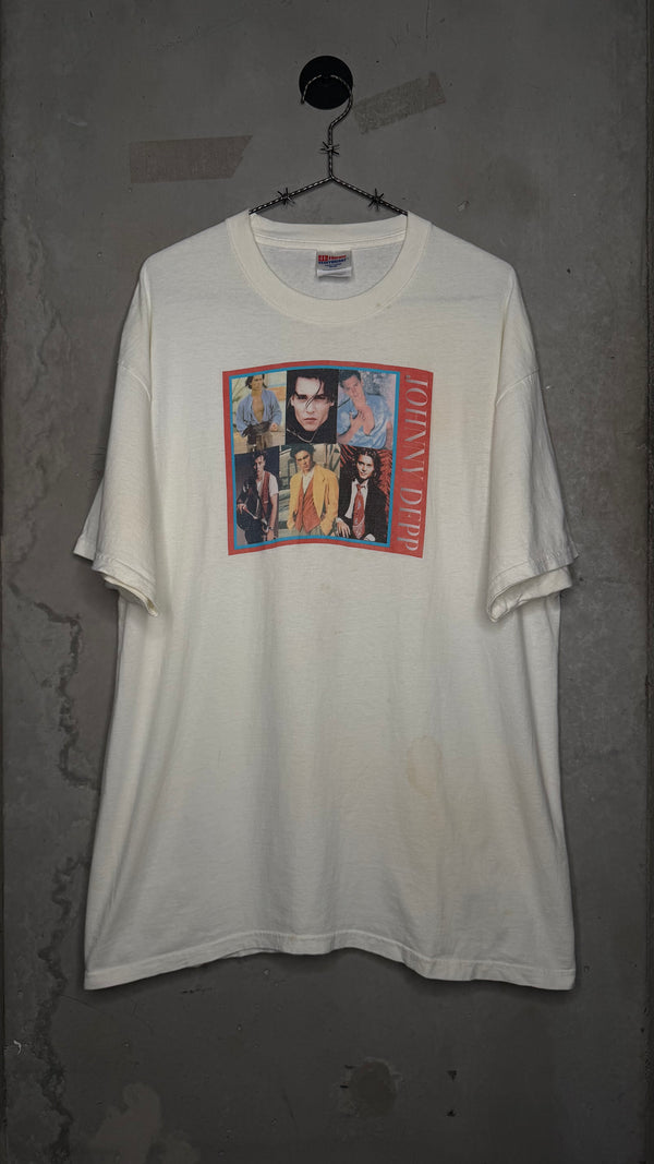JOHNNY DEPP HEART THROB ERA PRESS PHOTO COLLAGE TEE