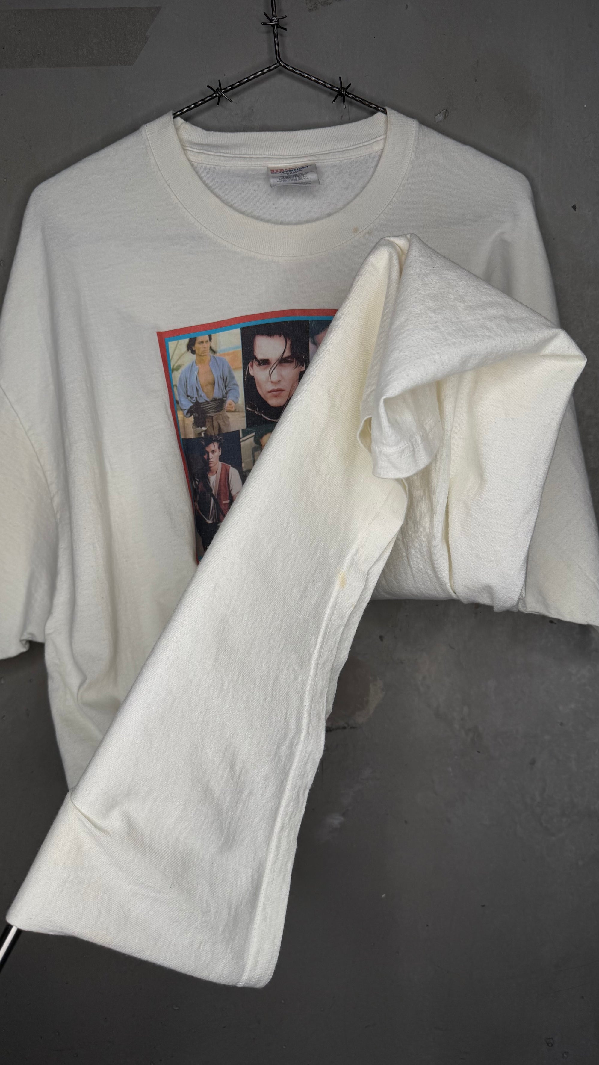JOHNNY DEPP HEART THROB ERA PRESS PHOTO COLLAGE TEE