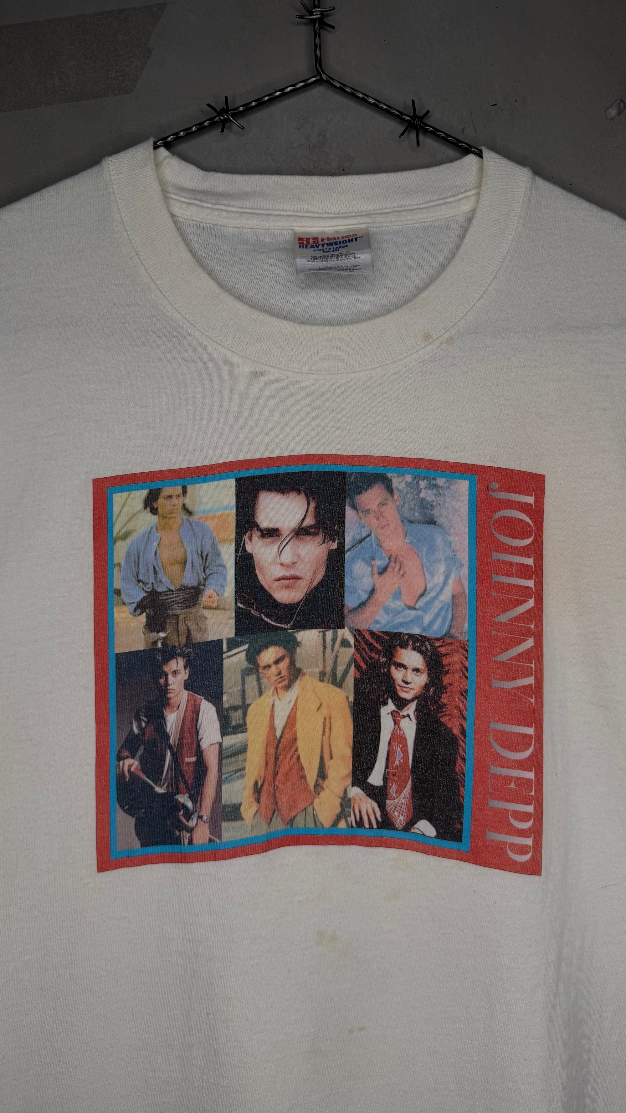 JOHNNY DEPP HEART THROB ERA PRESS PHOTO COLLAGE TEE