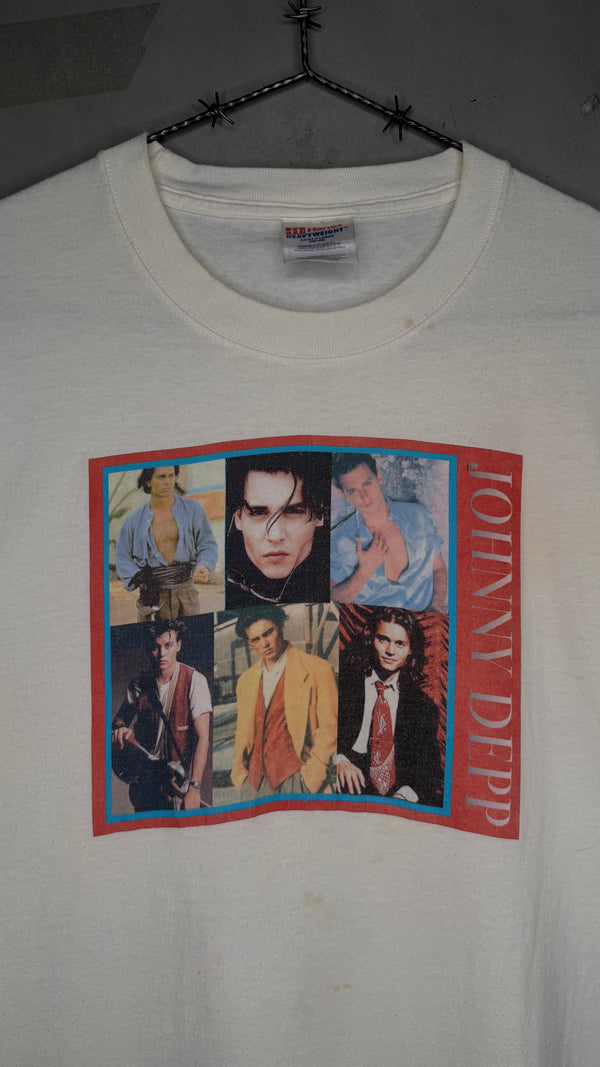 JOHNNY DEPP HEART THROB ERA PRESS PHOTO COLLAGE TEE