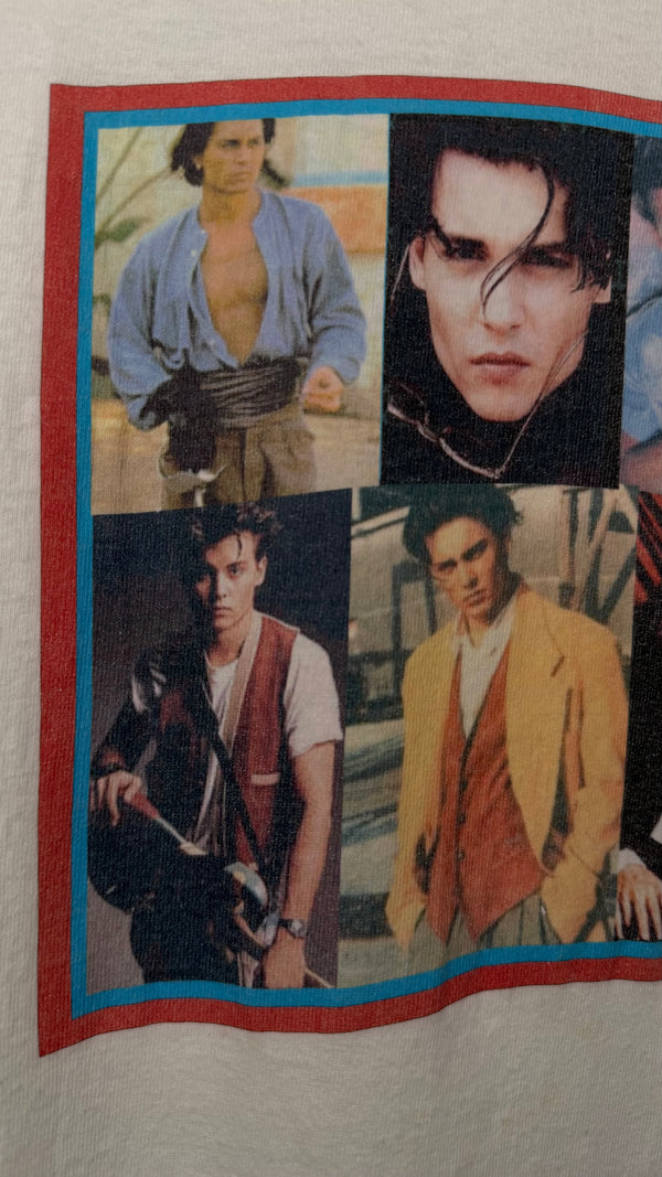 JOHNNY DEPP HEART THROB ERA PRESS PHOTO COLLAGE TEE