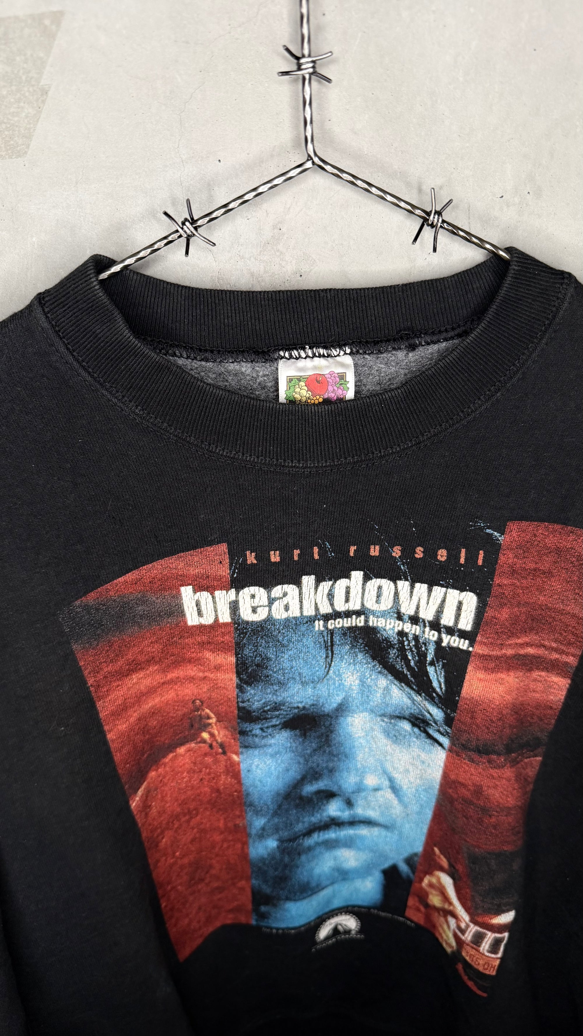 BREAKDOWN MOVIE PROMO POSTER PRINT CREWNECK | KURT RUSSELL & KATHLEEN QUINLAN