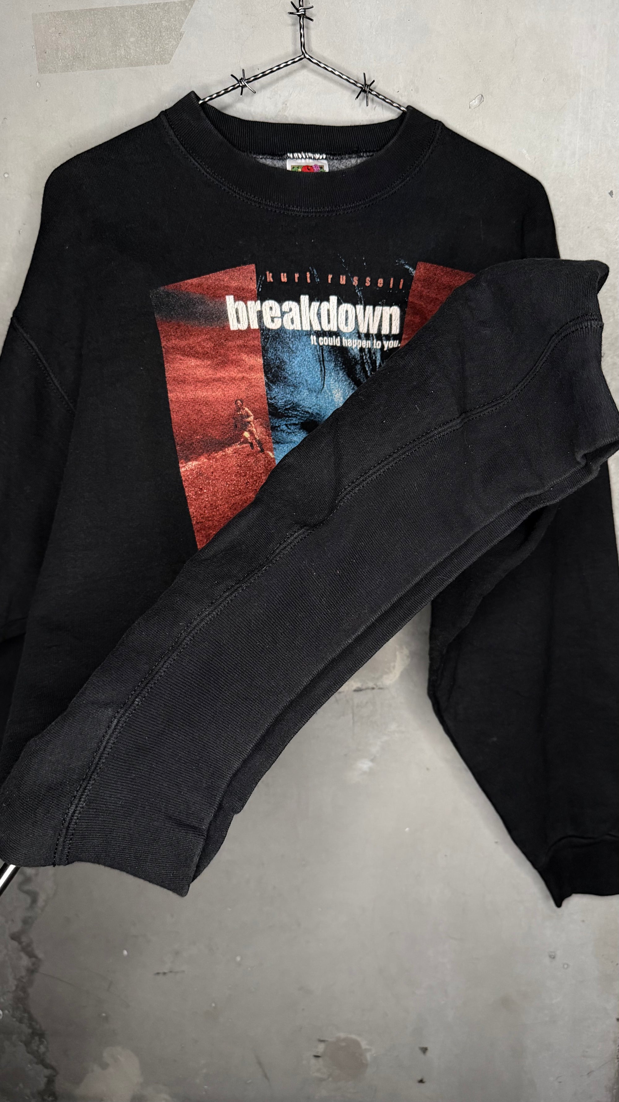 BREAKDOWN MOVIE PROMO POSTER PRINT CREWNECK | KURT RUSSELL & KATHLEEN QUINLAN