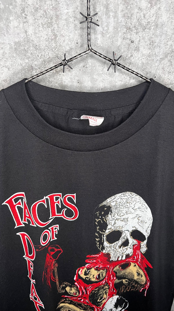 FACES OF DEATH RARE HORROR TEE | GRIM REAPER | BLOODY SKULL FOUNTAIN OF HUMAN HEADS