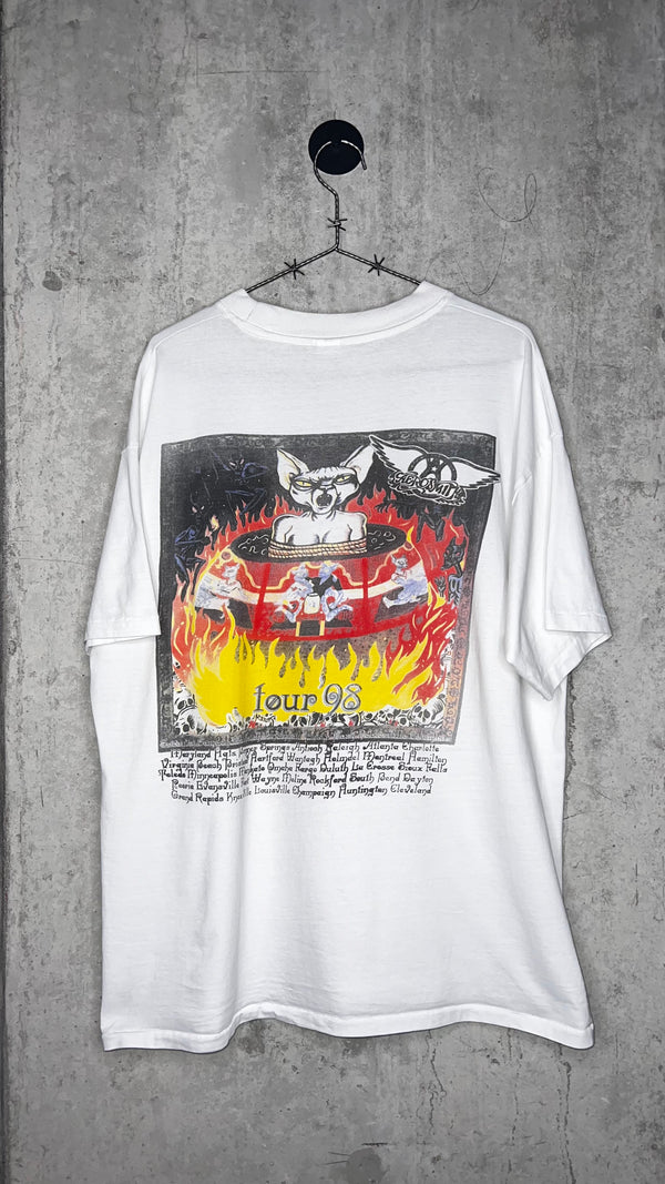 AEROSMITH NINE LIVES TOUR TEE 98’ | WHEEL OF DEATH CAT