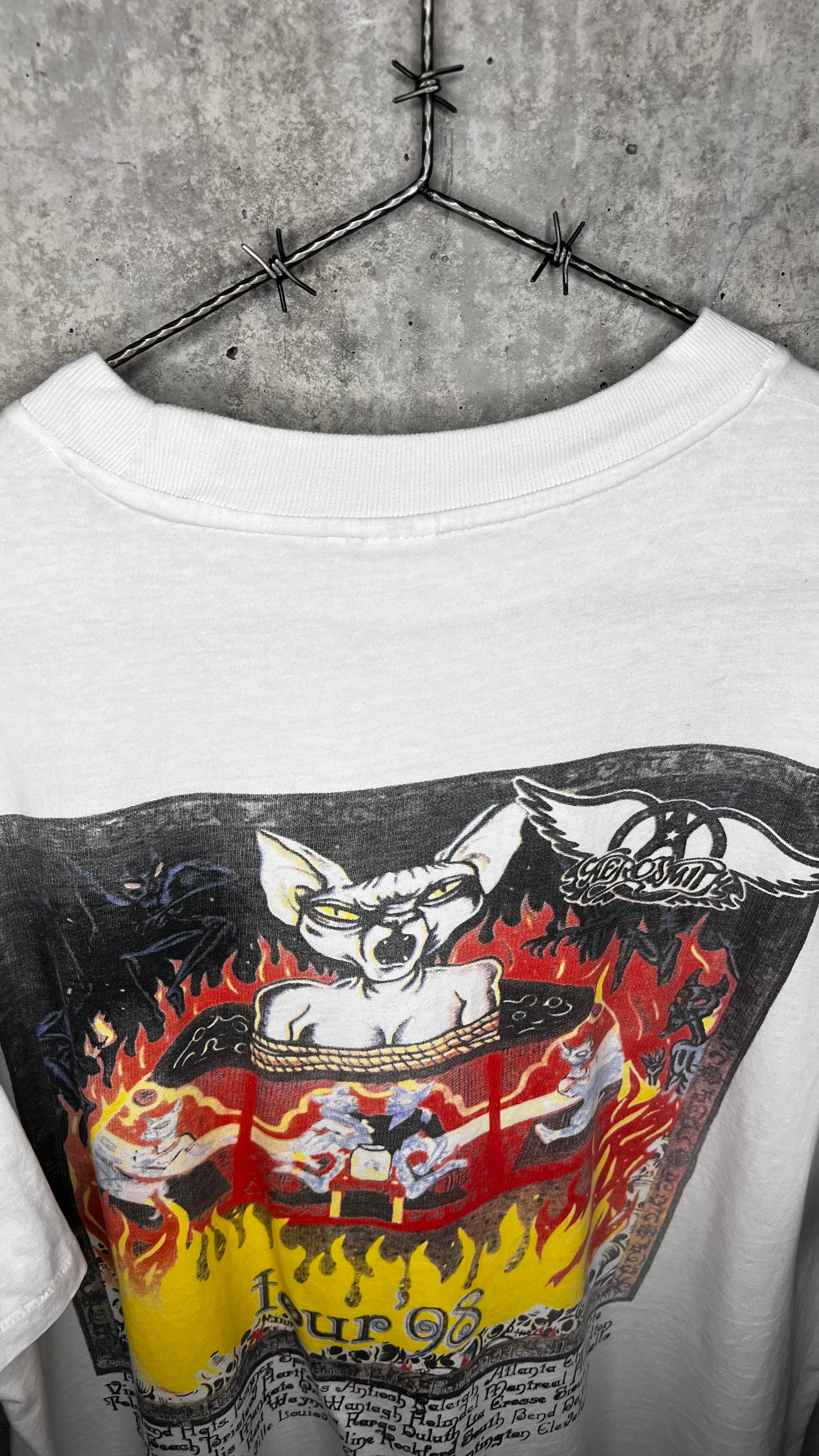 AEROSMITH NINE LIVES TOUR TEE 98’ | WHEEL OF DEATH CAT