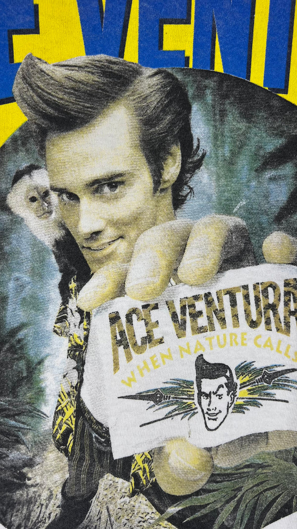 ACE VENTURA WHEN NATURE CALLS MOVIE PROMO TEE | NEW ANIMALS, NEW ADVENTURES, SAME HAIR | JIM CARREY